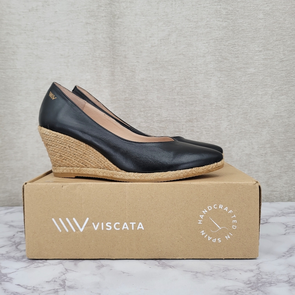 Elegant Black and Tan Wedge Shoes